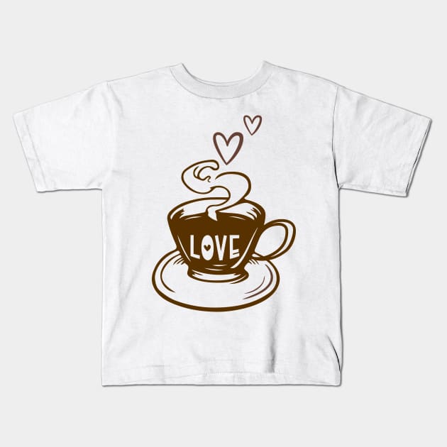 I Love Coffee Kids T-Shirt by Ombre Dreams